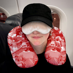 Manchester Red Montage - Retro Football Travel Pillow