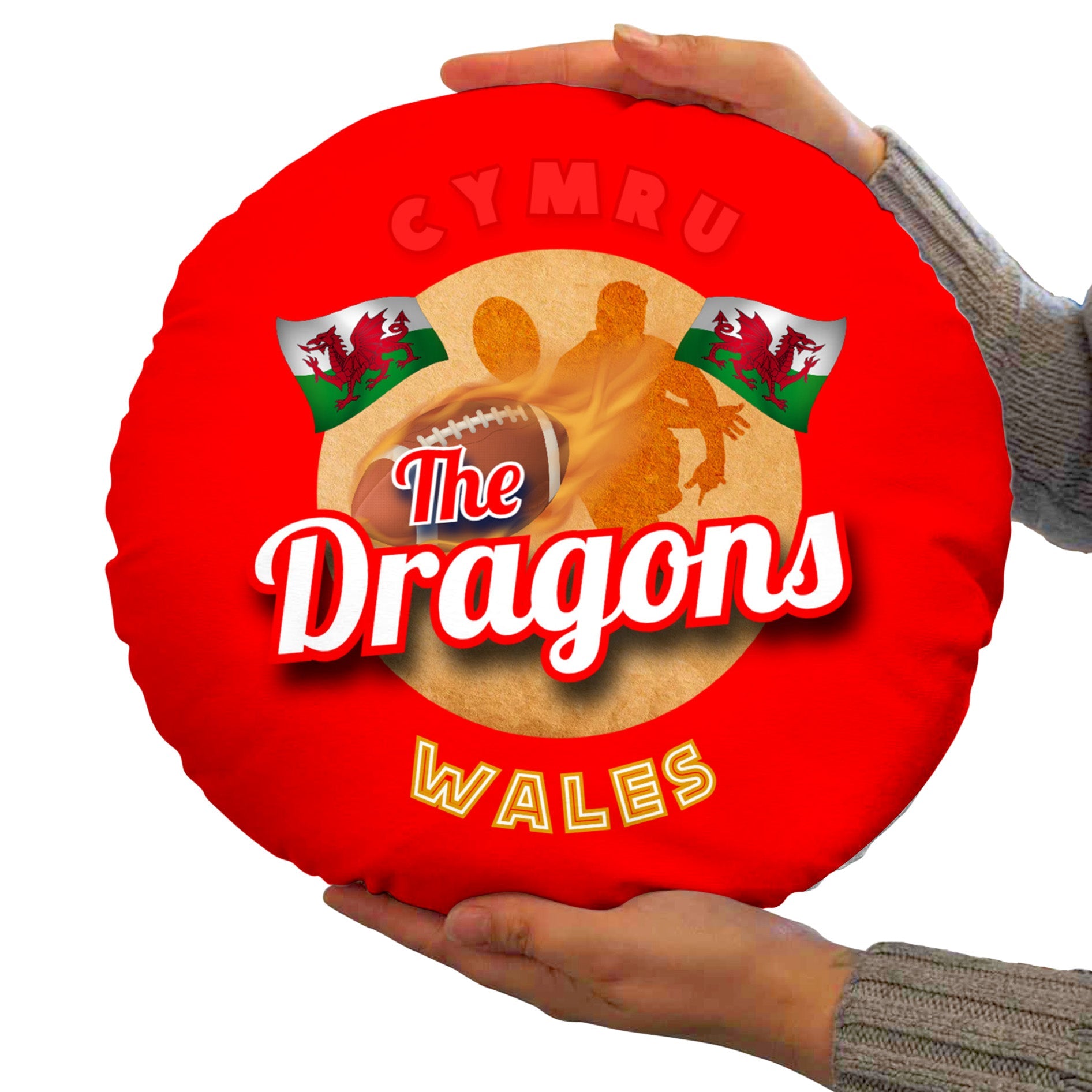 Wales Rugby League dragons  - Legend Collection - Circle Cushion 14inch