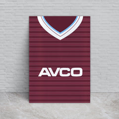 Personalised West Ham - 1986 Home Shirt - A4 Metal Sign Plaque - Frame Options Available