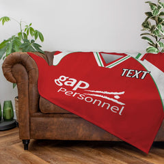 Wrexham 2002 Home Shirt - Personalised Retro Fleece Blanket 150cm X 150cm