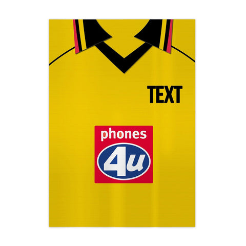 Personalised Watford 1999 - Home Shirt - A4 Metal Sign Plaque - Frame Options Available