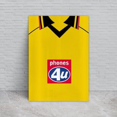 Personalised Watford 1999 - Home Shirt - A4 Metal Sign Plaque - Frame Options Available
