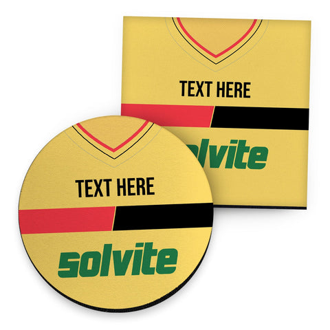 Watford 1986 Home Shirt - Personalised Drink Coaster - Square Or Circle