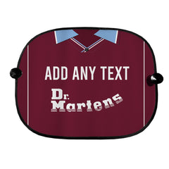 West Ham 2000 Home Shirt - Personalised Retro Football Car Sun Shade - Set of 2