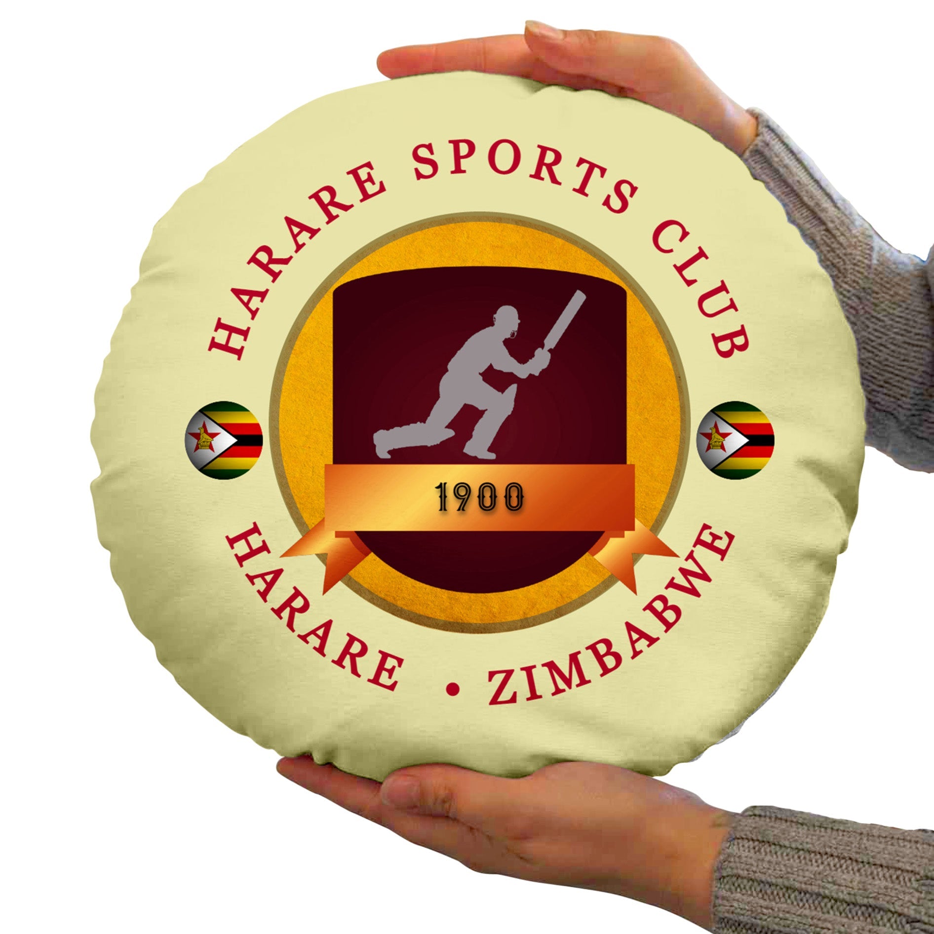 Zimbabwe Harare  - Legend Collection - Circle Cushion 14inch