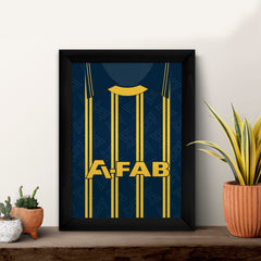 Aberdeen Away 1993 Shirt - A4 Personalised Metal Sign Plaque - Frame Options Available