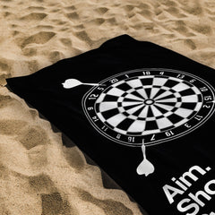 Aim. Shoot. Swear, repeat - Darts Beach Towel - 150cm x 75cm