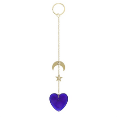 All Seeing Eye Glass Heart Hanging Decoration