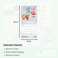 Animal Crossing Square Calendar 2026