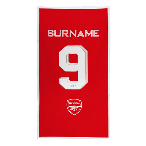 Arsenal FC Back of Shirt Beach Towel - Personalised