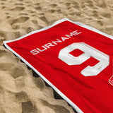 Arsenal FC Back of Shirt Beach Towel - Personalised
