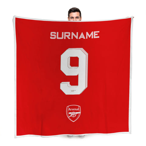 Arsenal FC Back of Shirt Fleece Blanket - Personalised