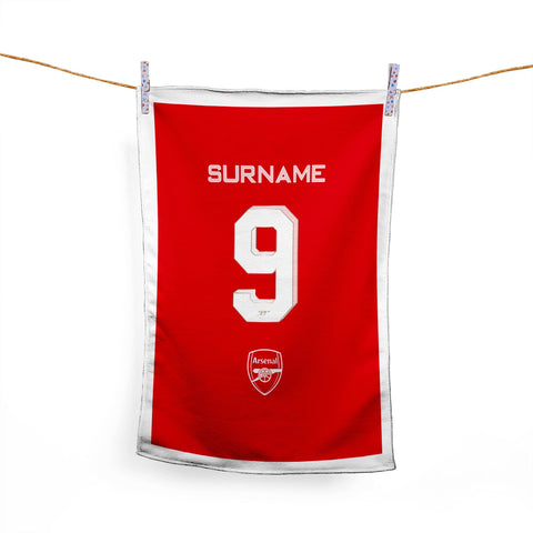 Arsenal FC Back of Shirt Tea Towel - Personalised
