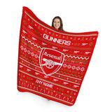 Arsenal FC Christmas Jumper Fleece Blanket - Personalised