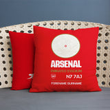 Arsenal FC Map Red 18 Inch Cushion - Personalised