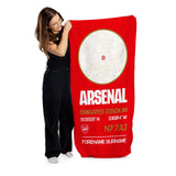 Arsenal FC Map Red Beach Towel - Personalised