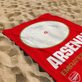 Arsenal FC Map Red Beach Towel - Personalised