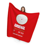 Arsenal FC Map Red Fleece Blanket - Personalised