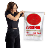Arsenal FC Map White Tea Towel - Personalised