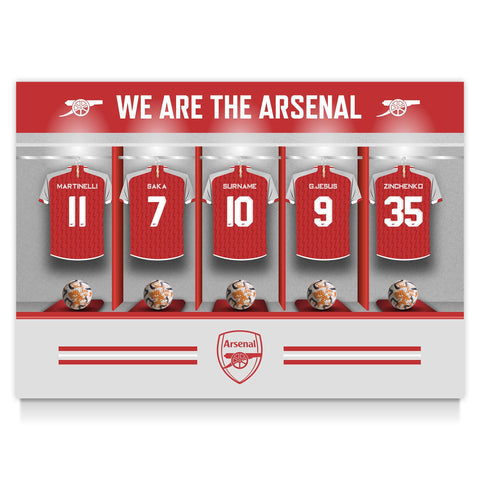 Arsenal FC Personalised Poster - Dressing Room