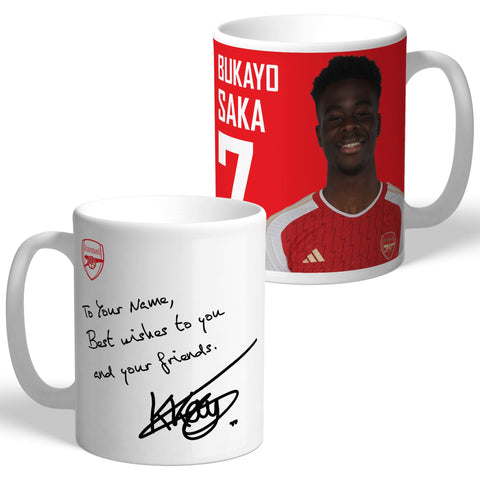 Arsenal FC Saka Autograph Mug