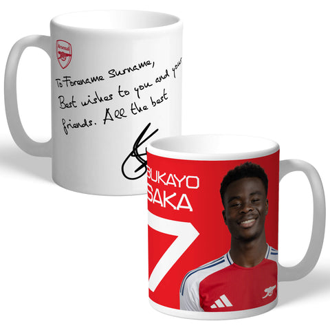 Arsenal FC Saka Autograph Mug