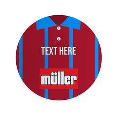 Aston Villa 1993 Home Shirt - Personalised Drink Coaster - Square Or Circle