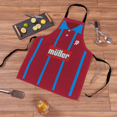 Aston Villa - 1993 Home Shirt - Retro Football Novelty Water-Resistant, Lazer Cut (no fraying) Light Weight Adults Apron