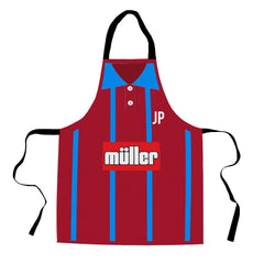 Aston Villa - 1993 Home Shirt - Retro Football Novelty Water-Resistant, Lazer Cut (no fraying) Light Weight Adults Apron