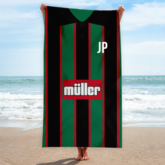 Aston Villa - 1994 - Away Shirt - Personalised Retro Lightweight, Microfibre Beach Towel - 150cm x 75cm