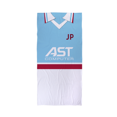 Aston Villa - 1998 - Away Shirt - Personalised Retro Lightweight, Microfibre Beach Towel - 150cm x 75cm