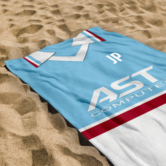 Aston Villa - 1998 - Away Shirt - Personalised Retro Lightweight, Microfibre Beach Towel - 150cm x 75cm