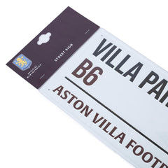 Aston Villa FC White Street Sign