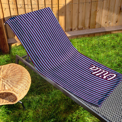 Aston Villa - Stripes - Microfibre Retro Beach Towel - 150cm x 75cm