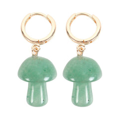 Aventurine Crystal Mushroom Earrings