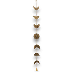 Indian Chimes - Brass Moon Phases Drop with Bell 25cm