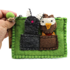 Pouch with Finger Puppets - Owl & Pussycat