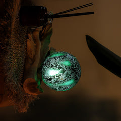 DriftGlow Lamp Emerald Crackle Shade