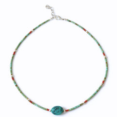 Nepalese Extra Fine Gem Necklace - Turquoise Stone & Beads