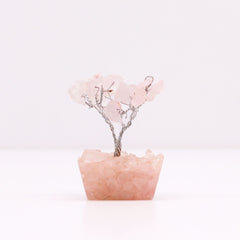 Mini Gemstone Tree On Orgonite Base - Rose Quartz (15 stones)