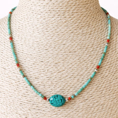 Nepalese Extra Fine Gem Necklace - Turquoise Stone & Beads