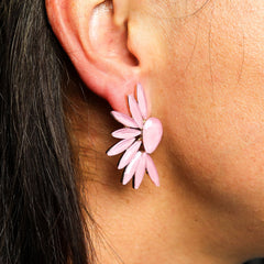 Soft Pink - Vintage Glass - Angel Wings - Earrings