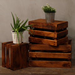 Wooden Storage Crates – Brown (Set of 3)