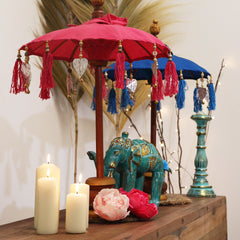 Bali Home Decor Parasol - Cotton - Turquoise- 40cm