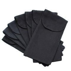Cotton Pouch for Gemstone Face Rollers – Black (9 × 19 cm)