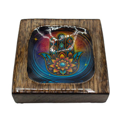 Med Enamelled Mango Tray Set - Hamsa