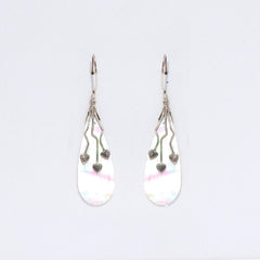 Shell & Silver Earrings - Three Hearts - MOP