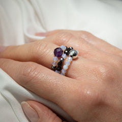 Nymph Spirit Gemstone Ring Set - Full Moon