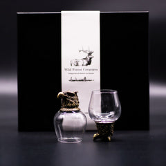 Gift Set of 6 Glasses (100ml) - Wild Forest Creatures - Antique Bronze