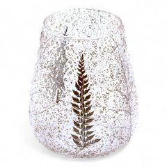 Natural Floral Glass - Large Bowl Candle Holder - Pino - (15x12cm)